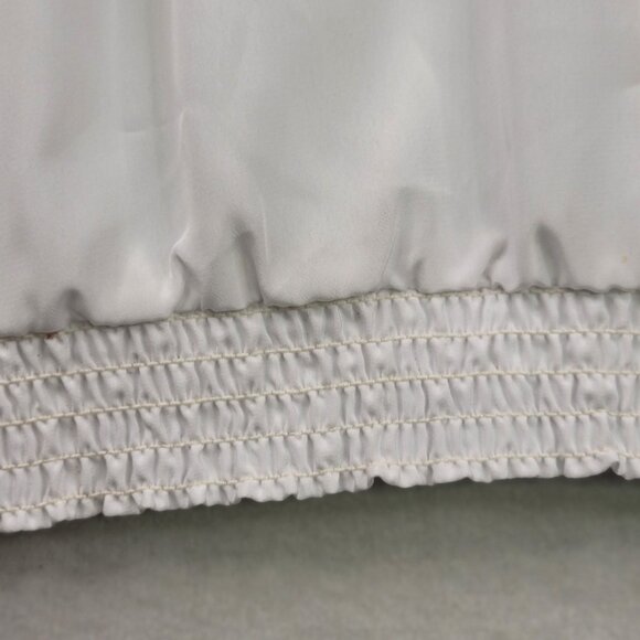 VTG Gailord White Sz 8 Lg-Slve Blouse Placket Button Front Smocked Hem *callout - Picture 3 of 12